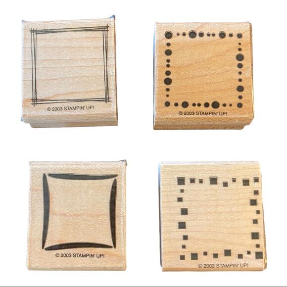 Stampin Up Around & About Set Of 4 Wood Stamps - Picture 1 of 2